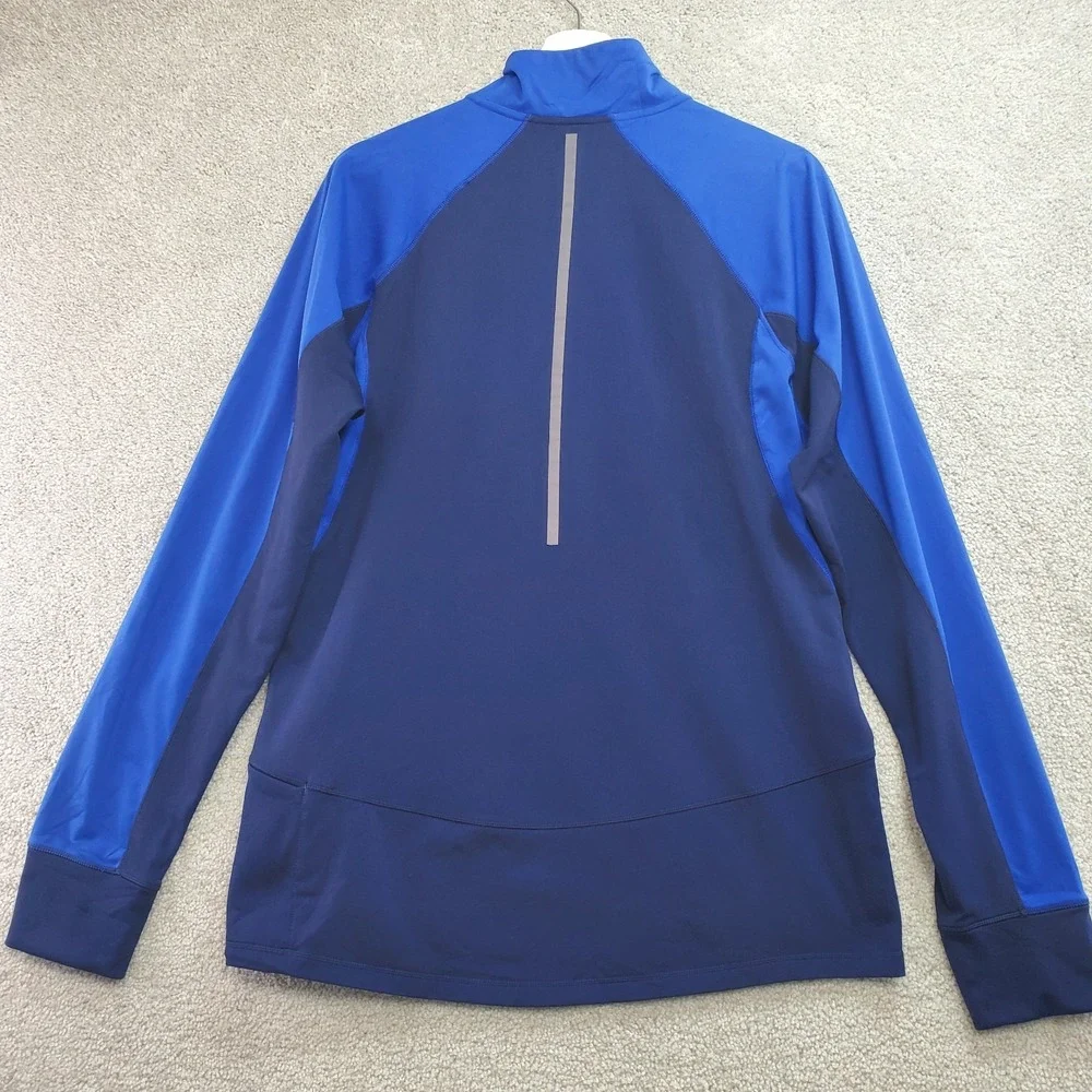 Brooks Run Happy Drilayer Technology Top Mens Medium Blue‎ Mock Neck Athleisure